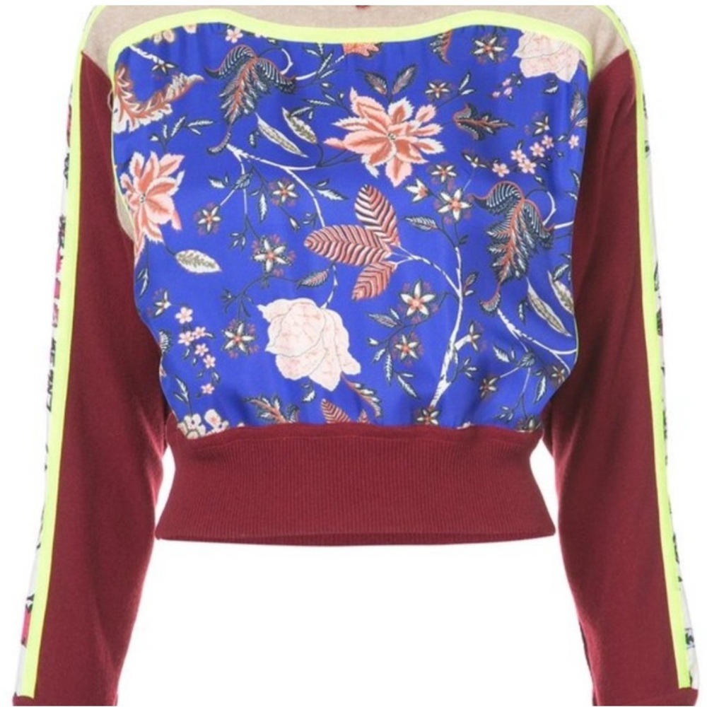 DVF Diane von Furstenberg Sweater Floral SZ SM - Picture 4 of 6